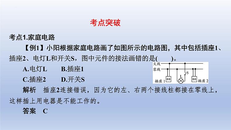 中考物理二轮复习专题突破课件 课件：家庭电路和安全用电（含答案）第7页