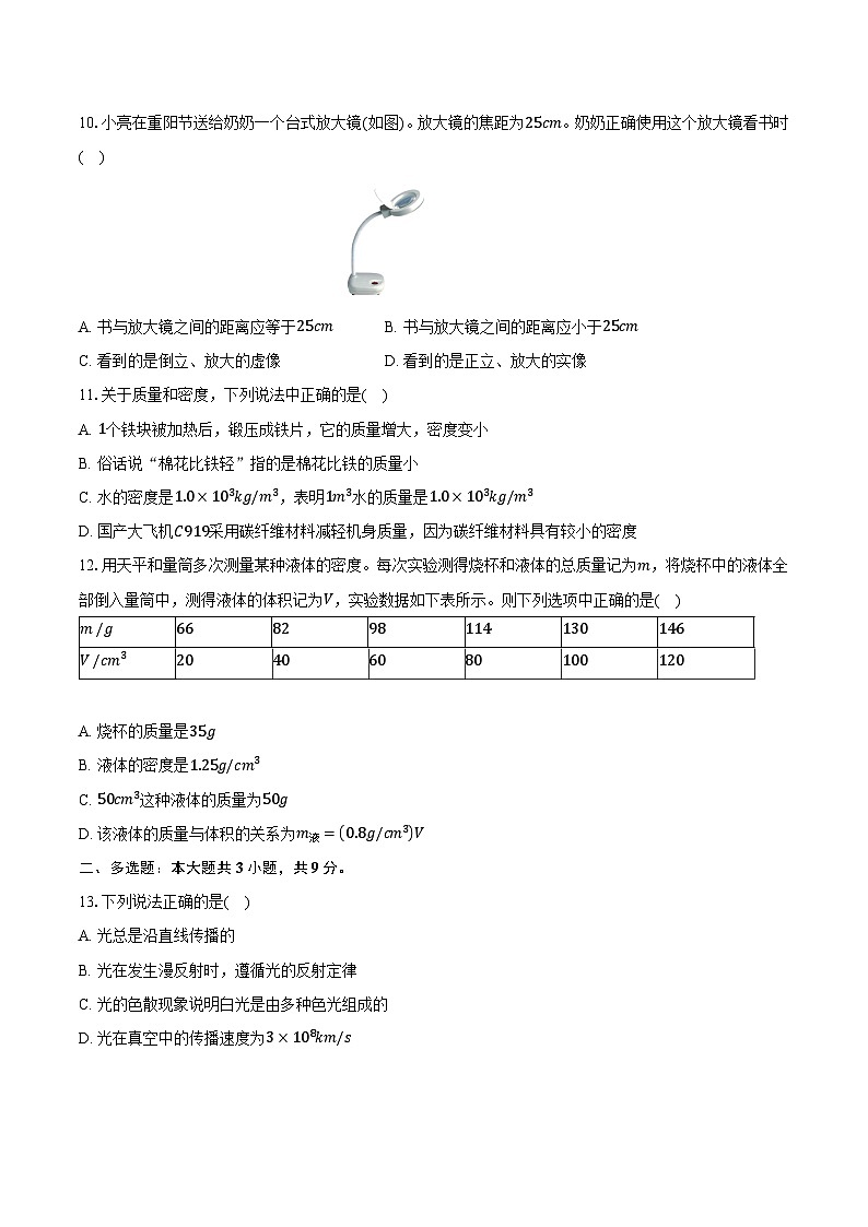 北京市延庆区2024-2025学年八年级上学期期末考试物理试题第3页