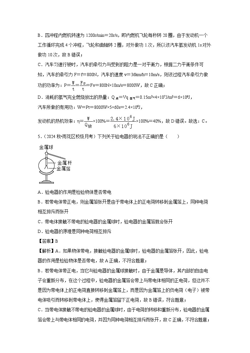 湖南省长沙市2024-2025学年九年级(下)开学适应性测试练习卷 物理试卷（解析版）第3页