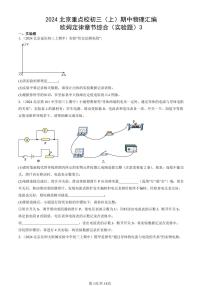 2024北京重点校初三（上）期中真题物理汇编：欧姆定律章节综合（实验题）3