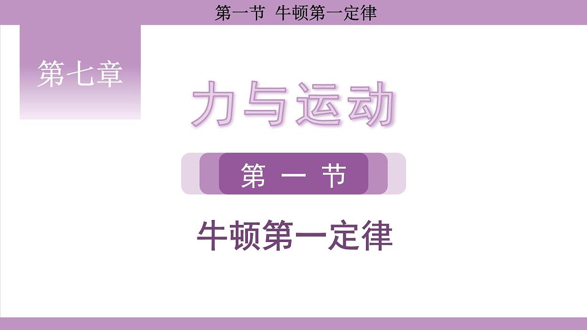 沪科版（2024）物理八年级全一册 7.1牛顿第一定律（课件）第1页