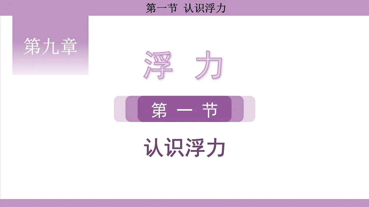 沪科版（2024）物理八年级全一册 9.1认识浮力（课件）第1页