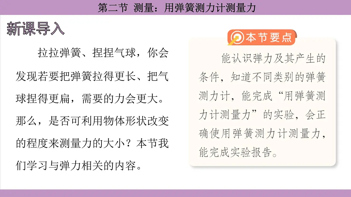 沪科版（2024）物理八年级全一册 6.2测量：用弹簧测力计测量力（课件）第3页