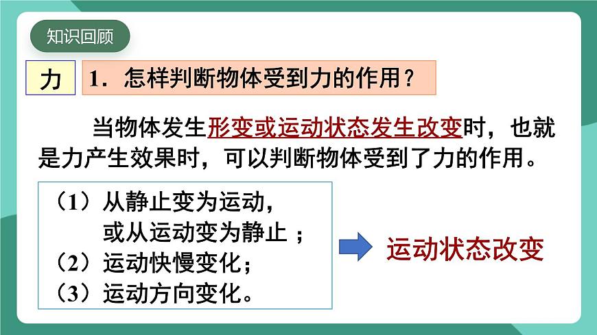 北师大版（2024）物理八年级下册第七章 《运动和力》 整理与复习（课件）第3页