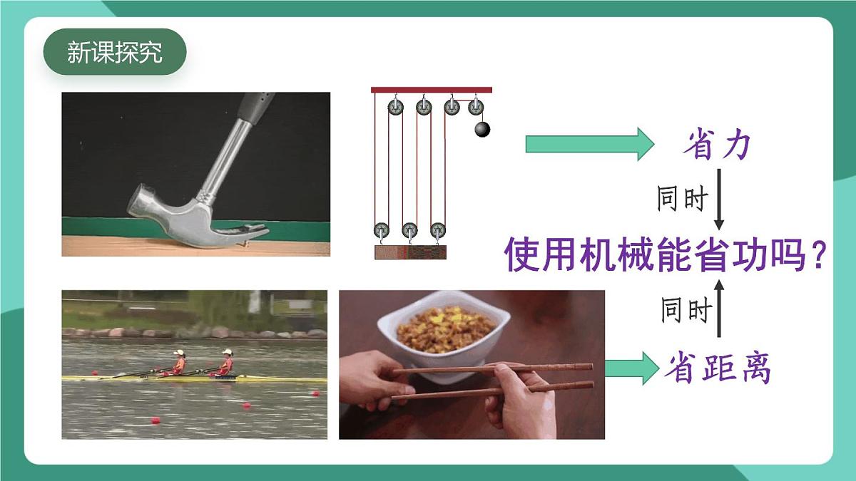 北师大版（2024）物理八年级下册9.5《 探究使用机械是否省功》课件第3页