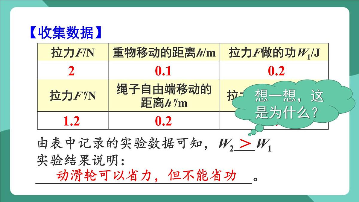 北师大版（2024）物理八年级下册9.5《 探究使用机械是否省功》课件第8页