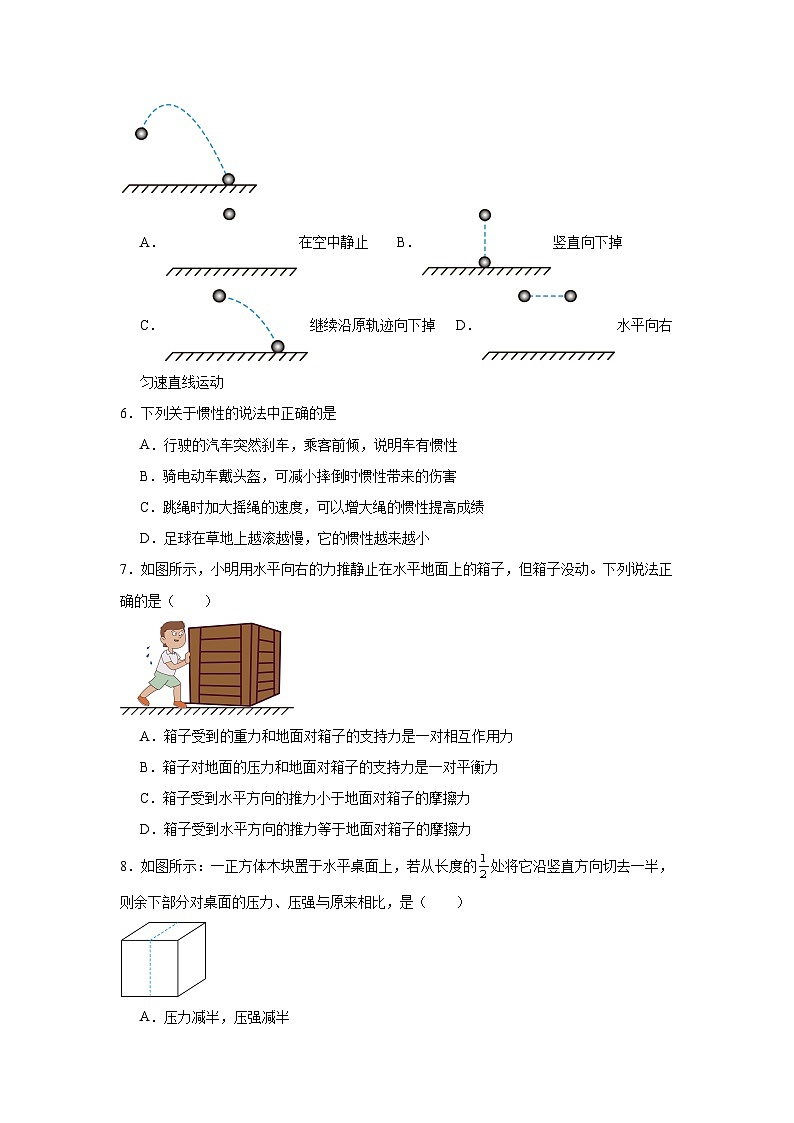 2024-2025年度河北省承德市八年级下学期物理第一次月考模拟练习卷第2页