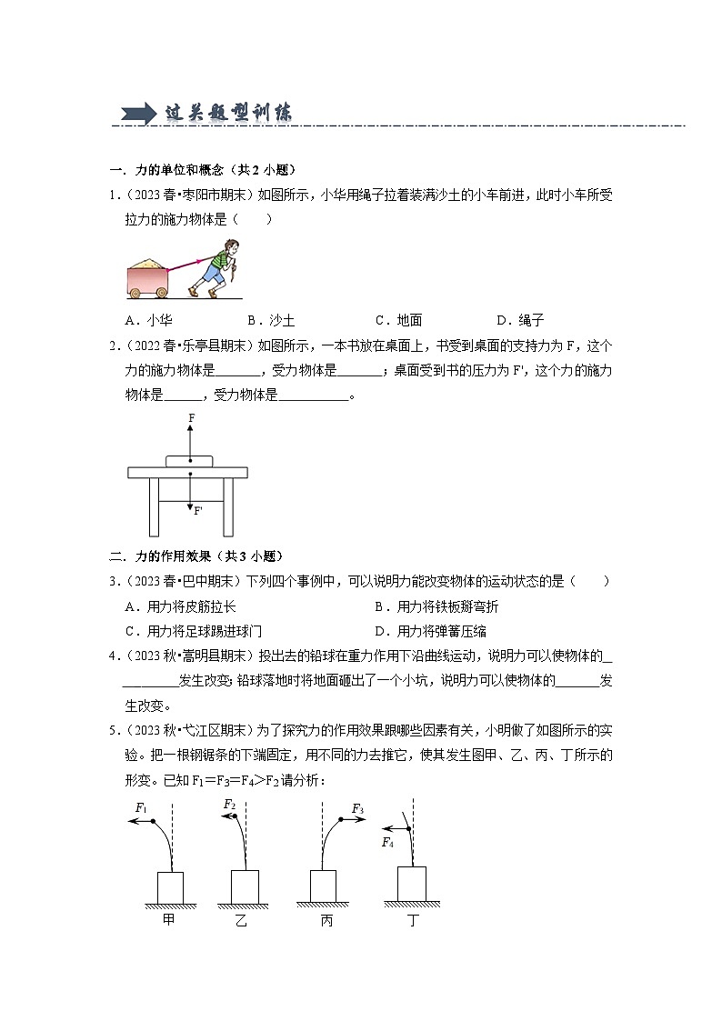 第8、9章《力和力与运动》过关训练（原卷版）第2页