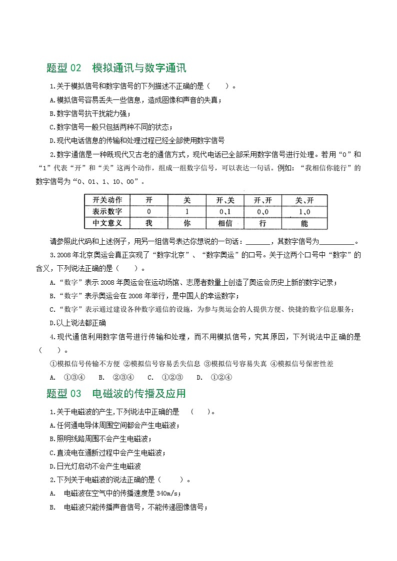 人教版九年级物理寒假提升练习专题21  信息、能源与材料（12题型）（学生版）第3页