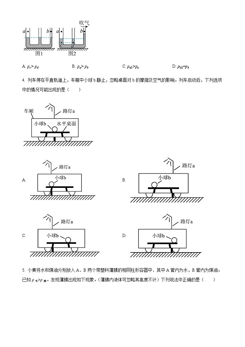 广东省广州市番禺育才2022-2023学年八年级下学期期中考试物理试题（含答案）第2页