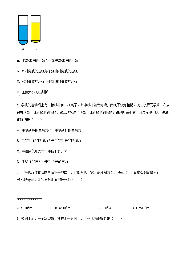 广东省广州市番禺育才2022-2023学年八年级下学期期中考试物理试题（含答案）第3页