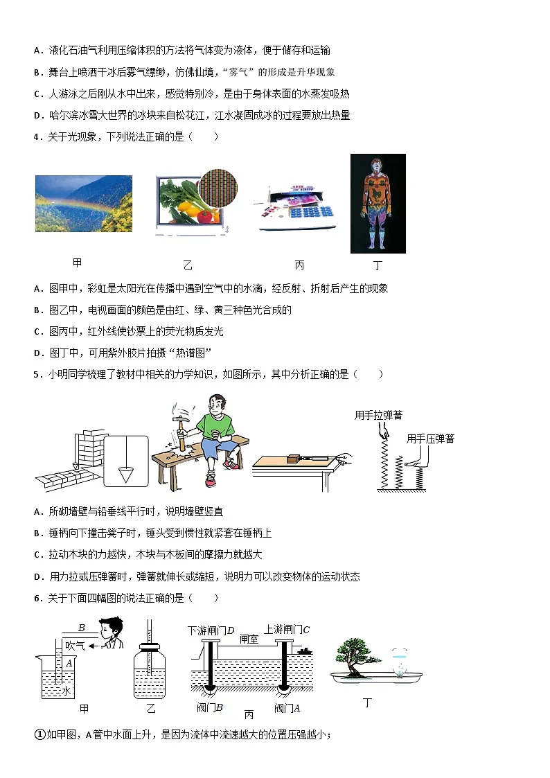 备战武汉2024年中考物理模拟卷01（word版含答案）第2页