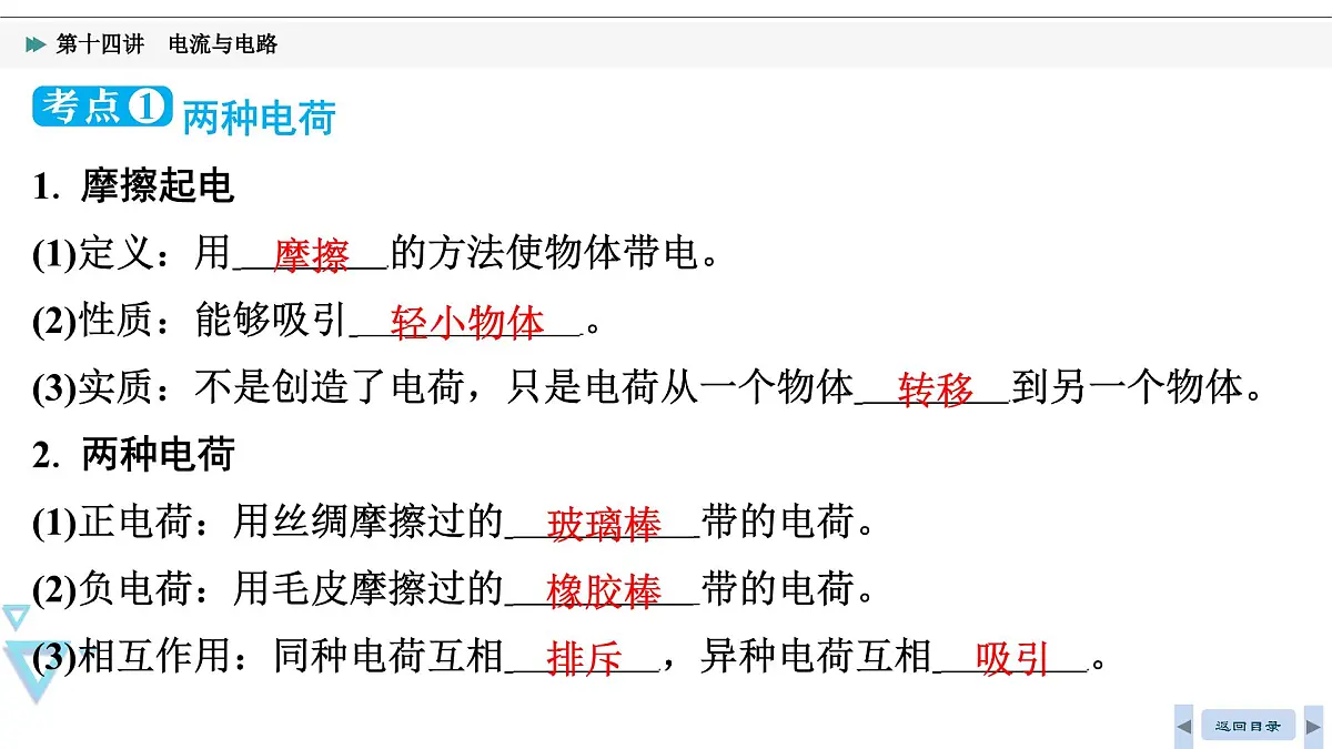 第十四讲　电流与电路2025年湖北省中考物理复习课件第4页