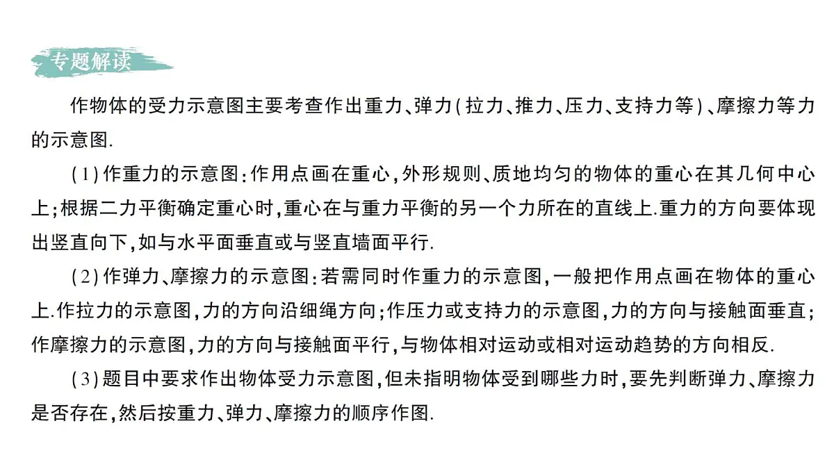 初中物理新人教版八年级下册第八章专题一 力学作图作业课件2025春第2页