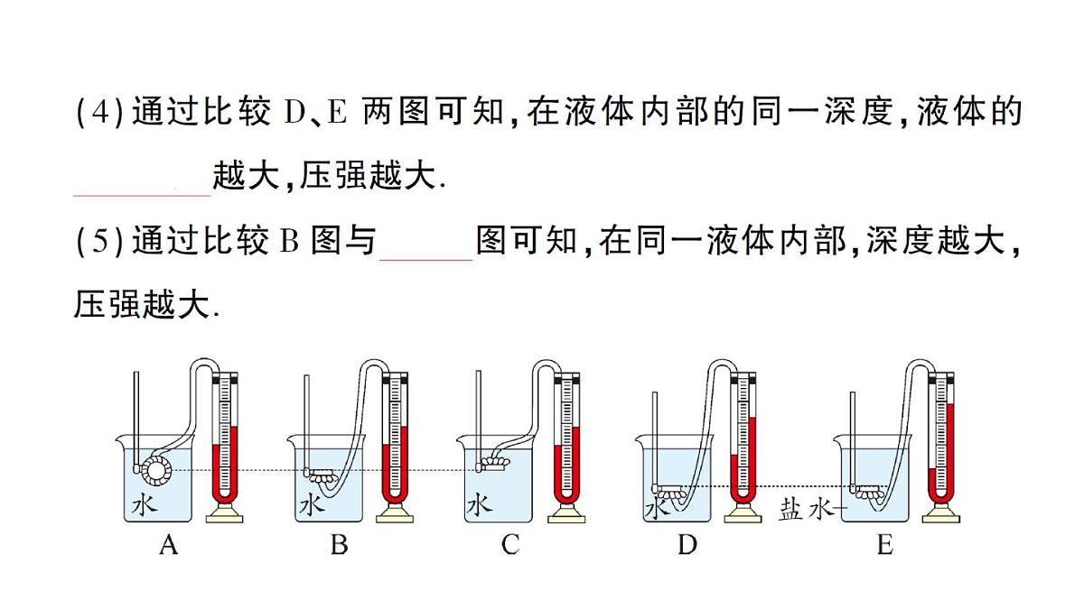 初中物理新人教版八年级下册第九章第二节 液体的压强作业课件2025春第5页
