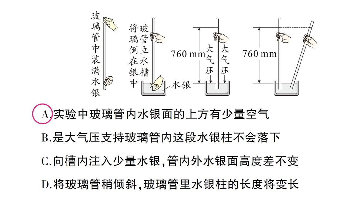 初中物理新人教版八年级下册第九章第三节 大气压强作业课件2025春第5页