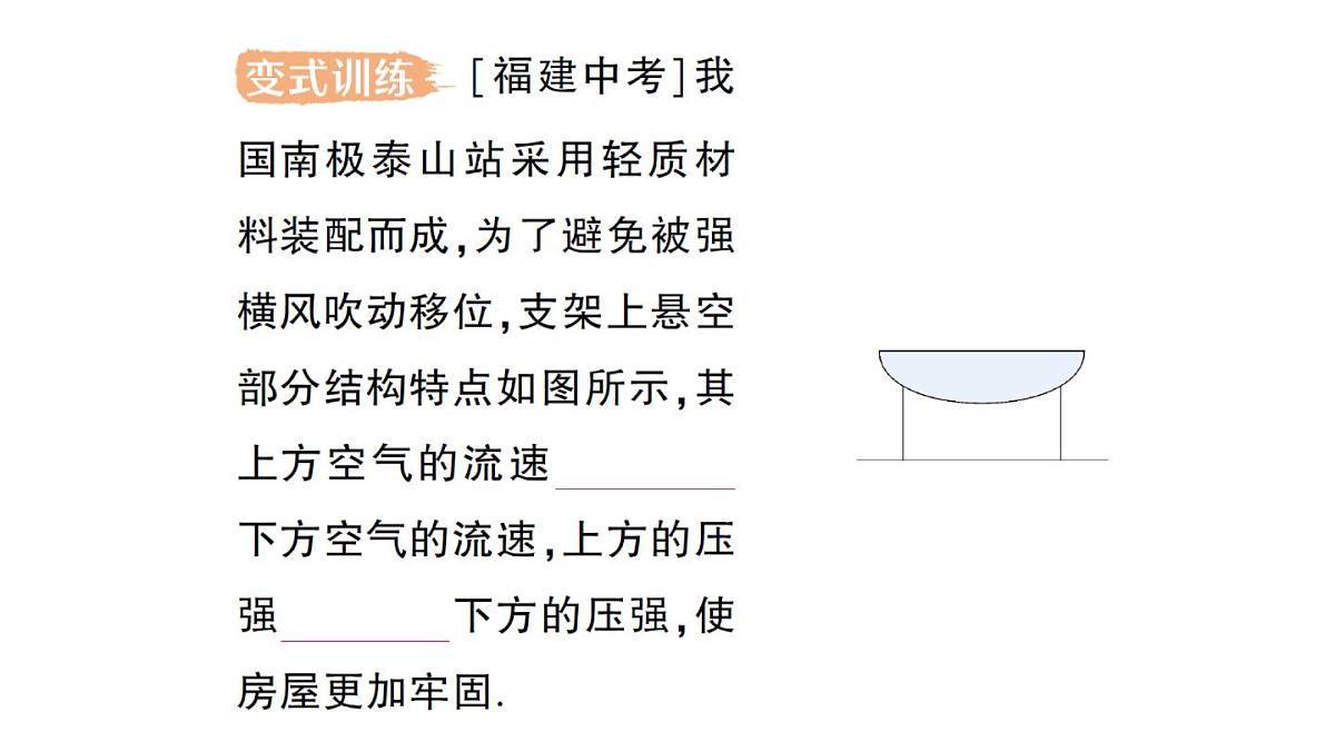 初中物理新人教版八年级下册第九章第五节 流体压强与流速的关系作业课件2025春第6页