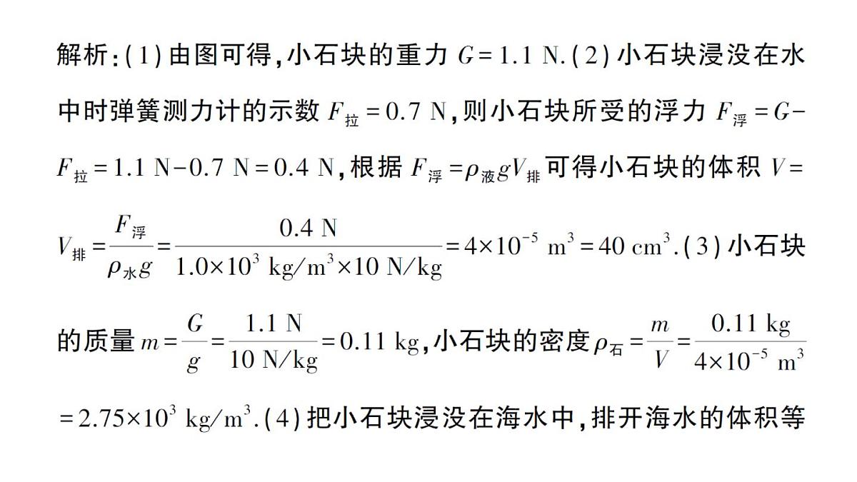 初中物理新人教版八年级下册第十章专题三 利用浮力测密度作业课件2025春第6页