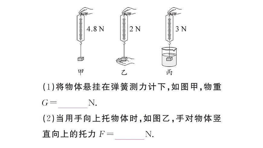 初中物理新沪科版八年级全册第九章第一节 认识浮力作业课件2025春第3页