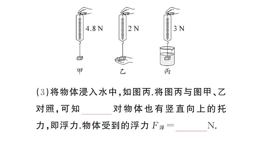 初中物理新沪科版八年级全册第九章第一节 认识浮力作业课件2025春第4页
