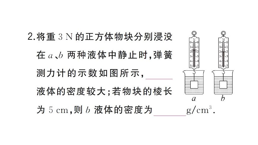 初中物理新沪科版八年级全册第九章习题课 阿基米德原理相关计算作业课件2025春第3页