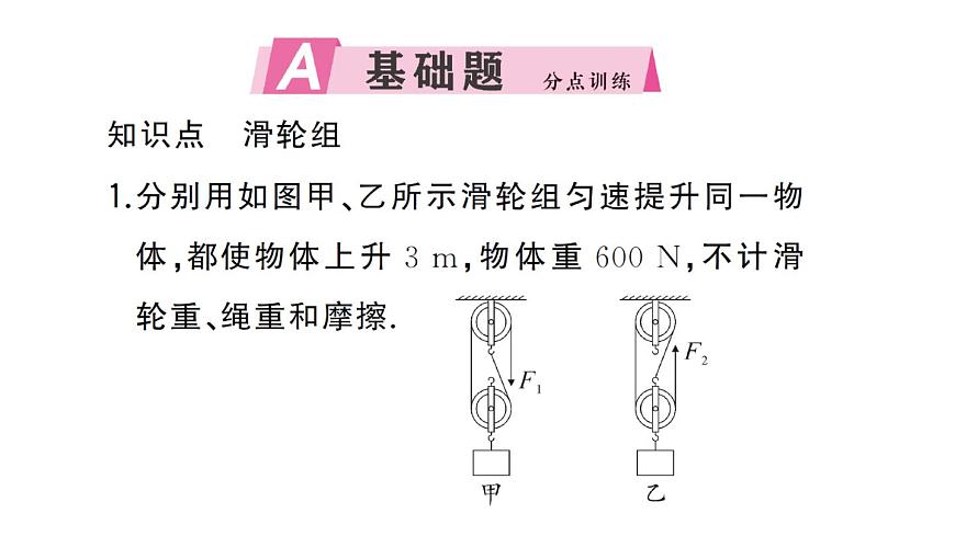 初中物理新沪科版八年级全册第十一章第二节第二课时 滑轮组作业课件2025春第2页