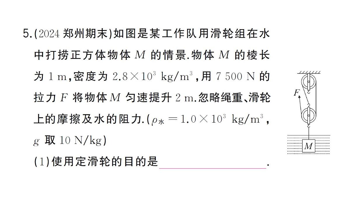 初中物理新沪科版八年级全册第十一章专题七 简单机械的综合计算作业课件2025春第8页