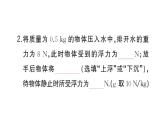 初中物理新滬科版八年級(jí)全冊(cè)第九章第四節(jié)第一課時(shí) 物體的浮沉條件作業(yè)課件2025春