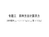 初中物理新滬科版八年級全冊第九章專題三 四種方法計算浮力作業(yè)課件2025春
