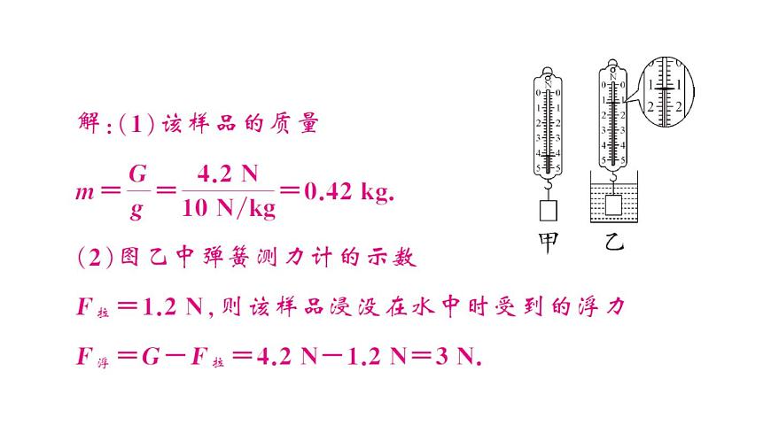 初中物理新沪科版八年级全册第九章专题三 四种方法计算浮力作业课件2025春第5页