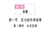 初中物理新滬科版八年級全冊第八章第一節(jié)第一課時(shí) 認(rèn)識(shí)壓強(qiáng)作業(yè)課件2025春