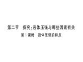 初中物理新滬科版八年級(jí)全冊(cè)第八章第二節(jié)第一課時(shí) 液體壓強(qiáng)的特點(diǎn)作業(yè)課件2025春
