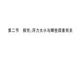 初中物理新滬科版八年級(jí)全冊(cè)第九章第二節(jié) 探究：浮力大小與哪些因素有關(guān)課堂作業(yè)課件2025春
