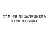 初中物理新滬科版八年級(jí)全冊(cè)第八章第二節(jié)第一課時(shí) 液體壓強(qiáng)的特點(diǎn)課堂作業(yè)課件2025春