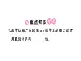 初中物理新滬科版八年級(jí)全冊(cè)第八章第二節(jié)第一課時(shí) 液體壓強(qiáng)的特點(diǎn)課堂作業(yè)課件2025春