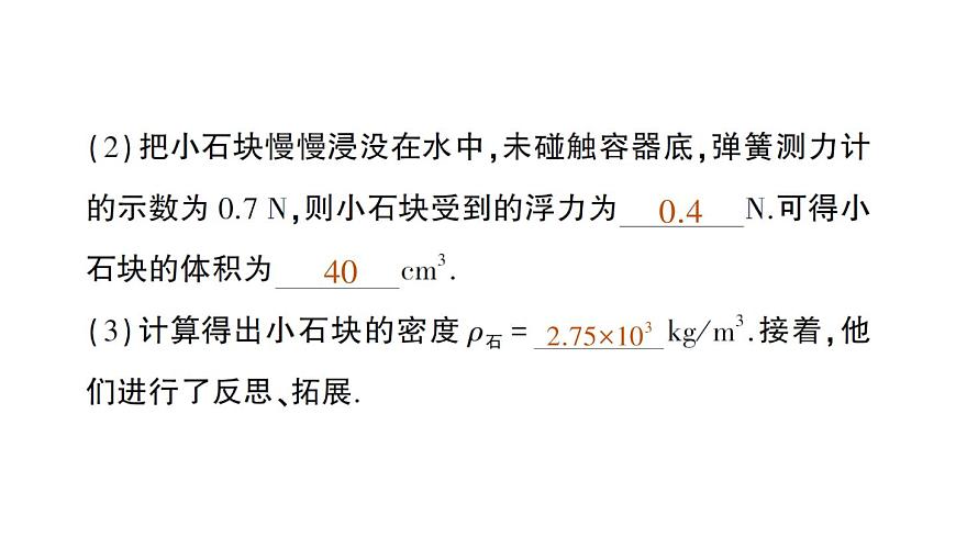 初中物理新沪科版八年级全册第九章专题三 利用浮力测密度作业课件（2025春）第3页