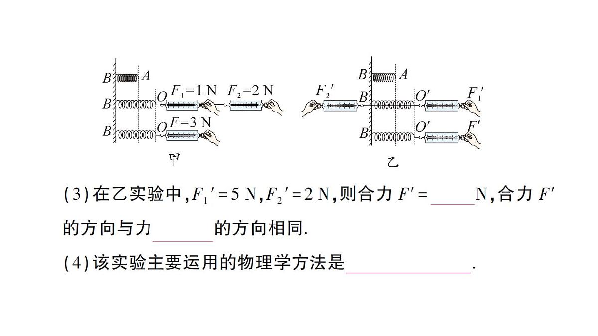 初中物理新沪科版八年级全册第七章第二节 力的合成作业课件（2025春）第7页