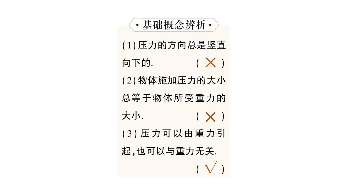 初中物理新沪科版八年级全册第八章第一节 压力的作用效果作业课件（2025春）第6页