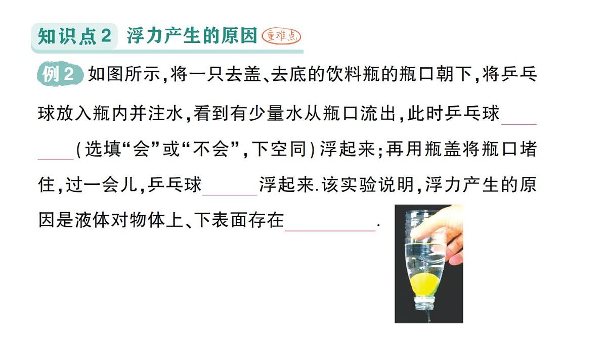 初中物理新沪科版八年级全册第九章第一节 认识浮力作业课件（2025春）第5页