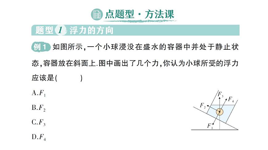 初中物理新沪科版八年级全册第九章第一节 认识浮力作业课件（2025春）第8页