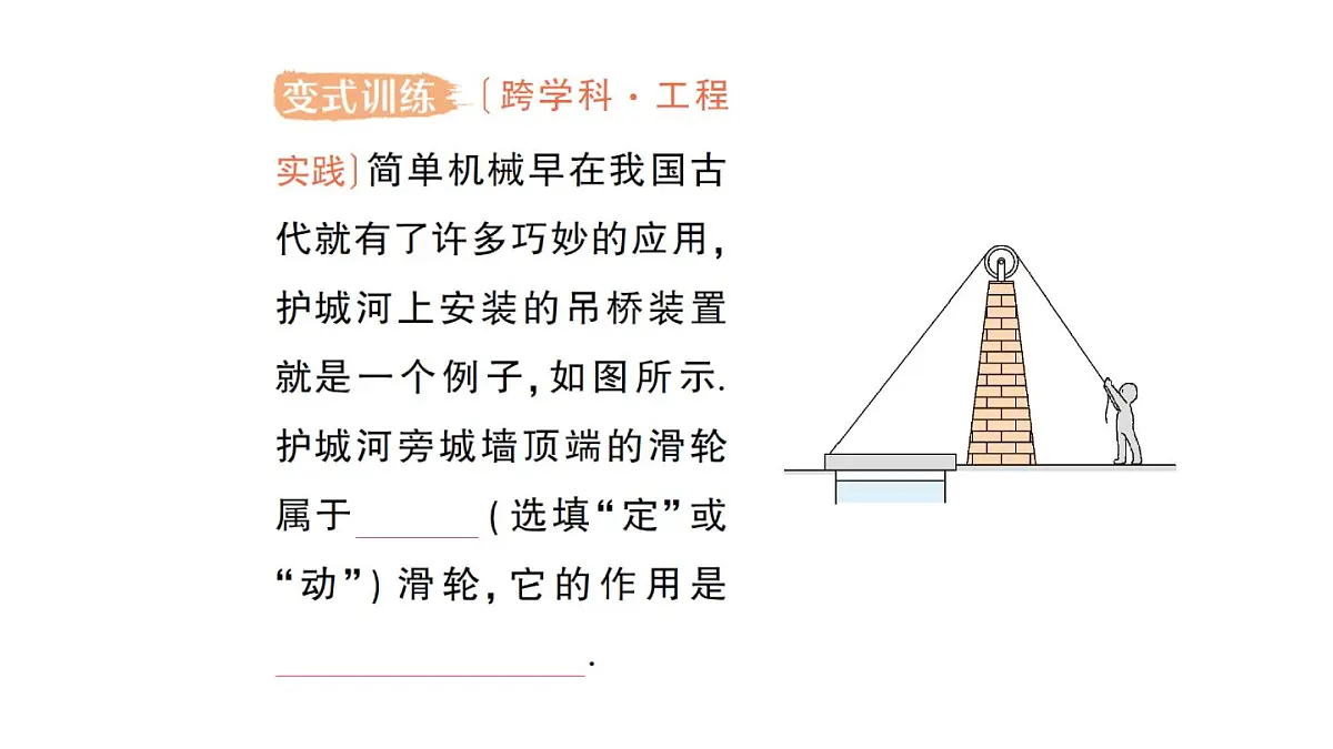 初中物理新沪科版八年级全册第十一章第二节 滑轮及其应用作业课件（2025春）第4页