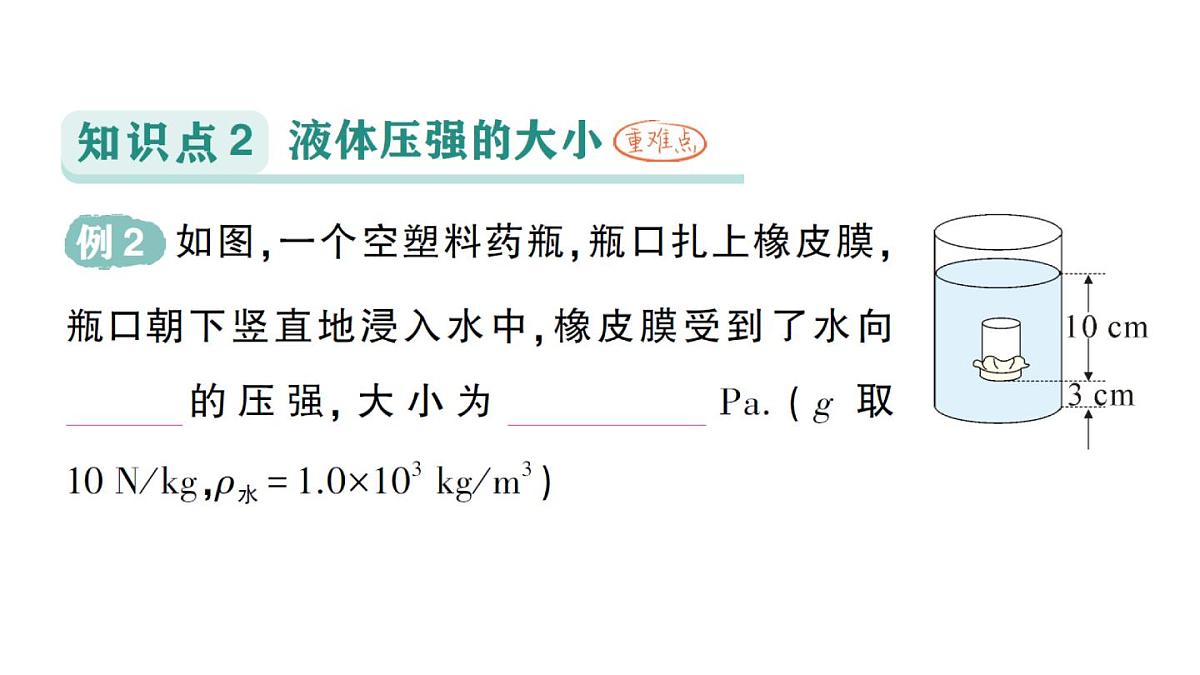 初中物理新沪科版八年级全册第八章第二节 探究：液体压强与哪些因素有关作业课件（2025春）第7页