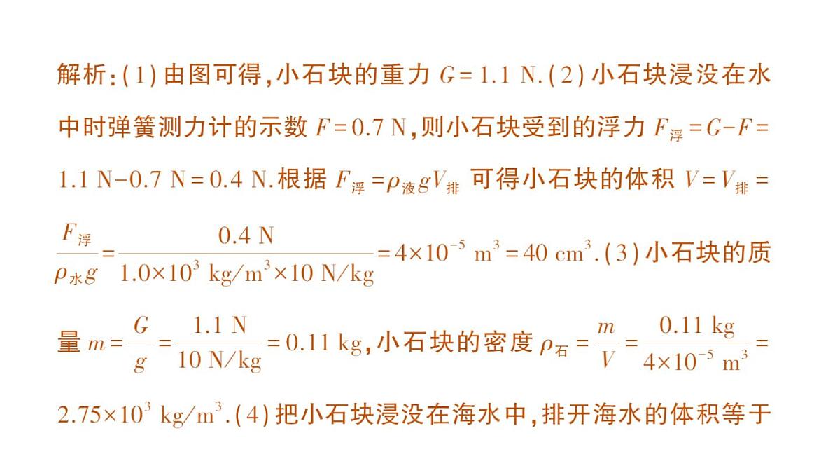 初中物理新教科版八年级下册第十章专题三 利用浮力测密度作业课件2025春第5页