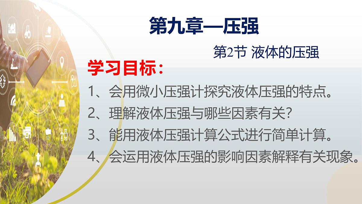 9.2液体的压强-2024-2025学年教科版物理八年级下学期课件第1页