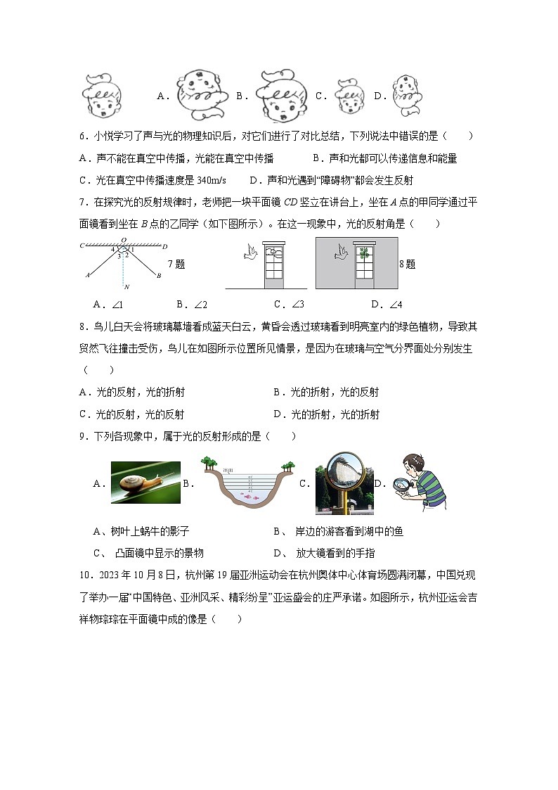 2024-2025学年黑龙江省大庆市八年级上学期11月期中物理检测试题（附答案）第2页