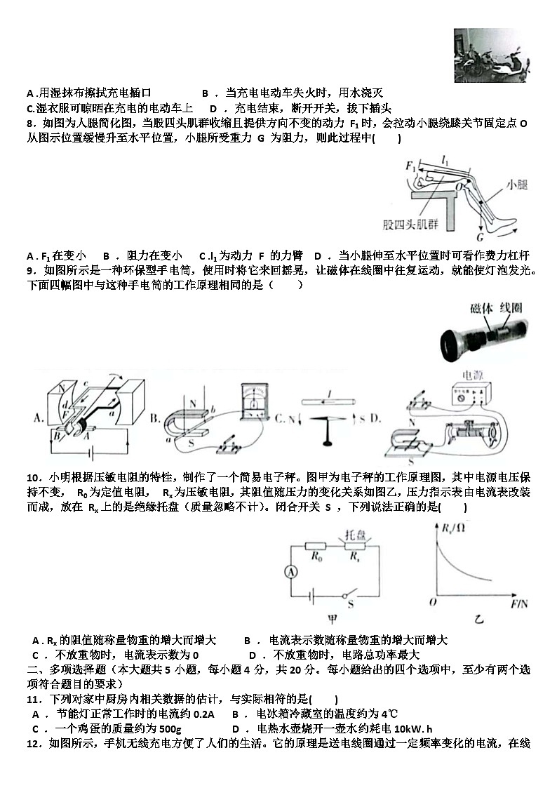 2025年九年级下学期物理模拟考试试题(适用沪科版)（含答案）第2页