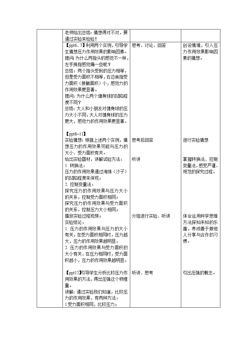 9.1《压强》教案 物理教科版（2024）八年级下册第2页