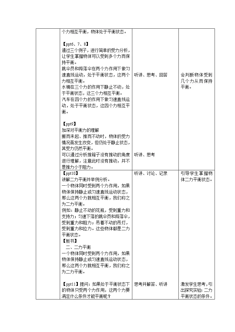 8.2《二力平衡》教案 物理人教版（2024）八年级下册第2页