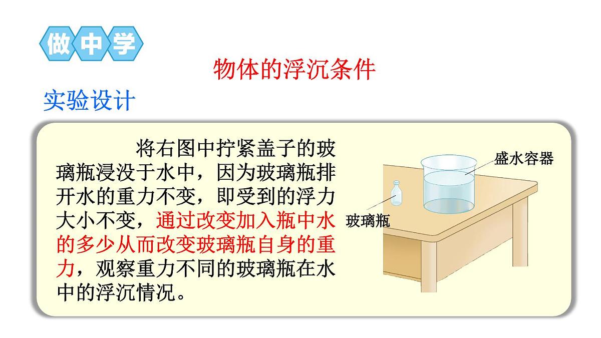初中物理新沪科版八年级全册第九章第四节第一课时 物体的浮沉条件教学课件2025春第6页