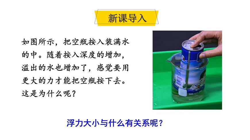 初中物理新教科版八年级下册10.3第1课时 探究影响浮力大小的因素教学课件2025春第3页